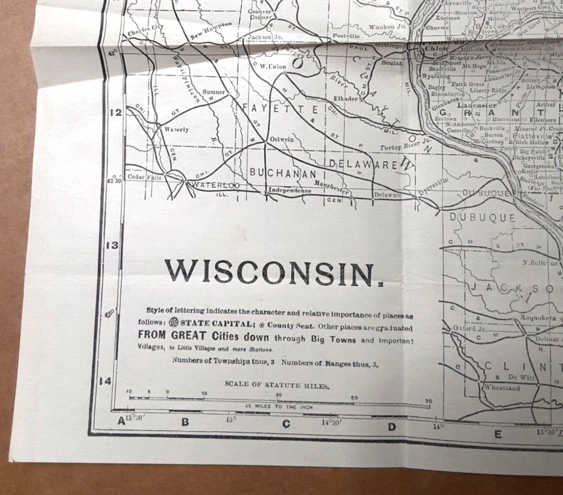 1903 Wisconsin RAILWAY MAP~Matthews-Northrup~RAILROAD~Milwaukee~GREEN BAY~Wausau