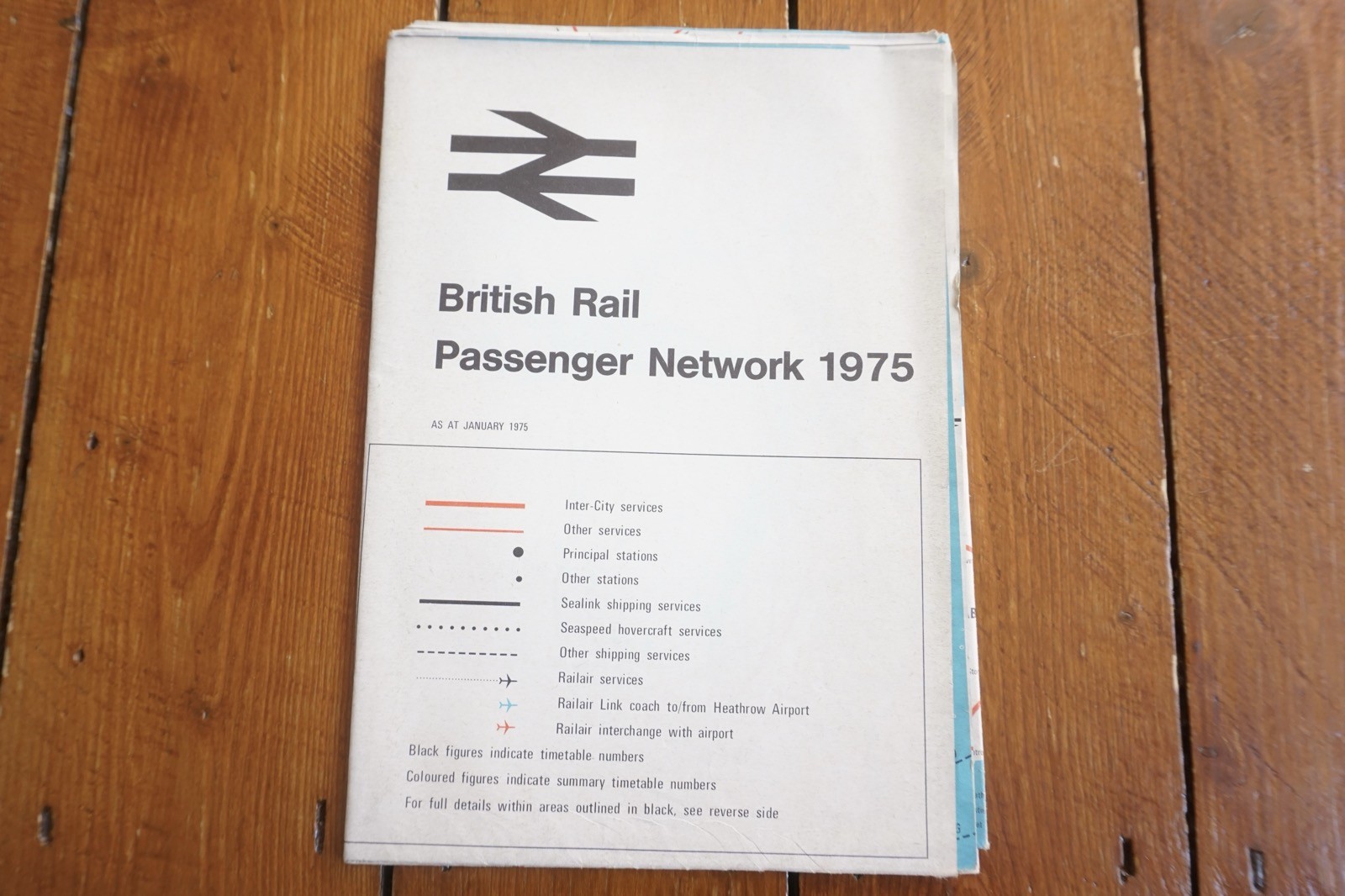 Jan 1975 British Rail Passenger Network Railway Map