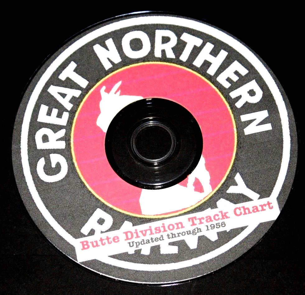Great Northern Butte Division Track Chart Updated through 1956 PDF Pages on DVD