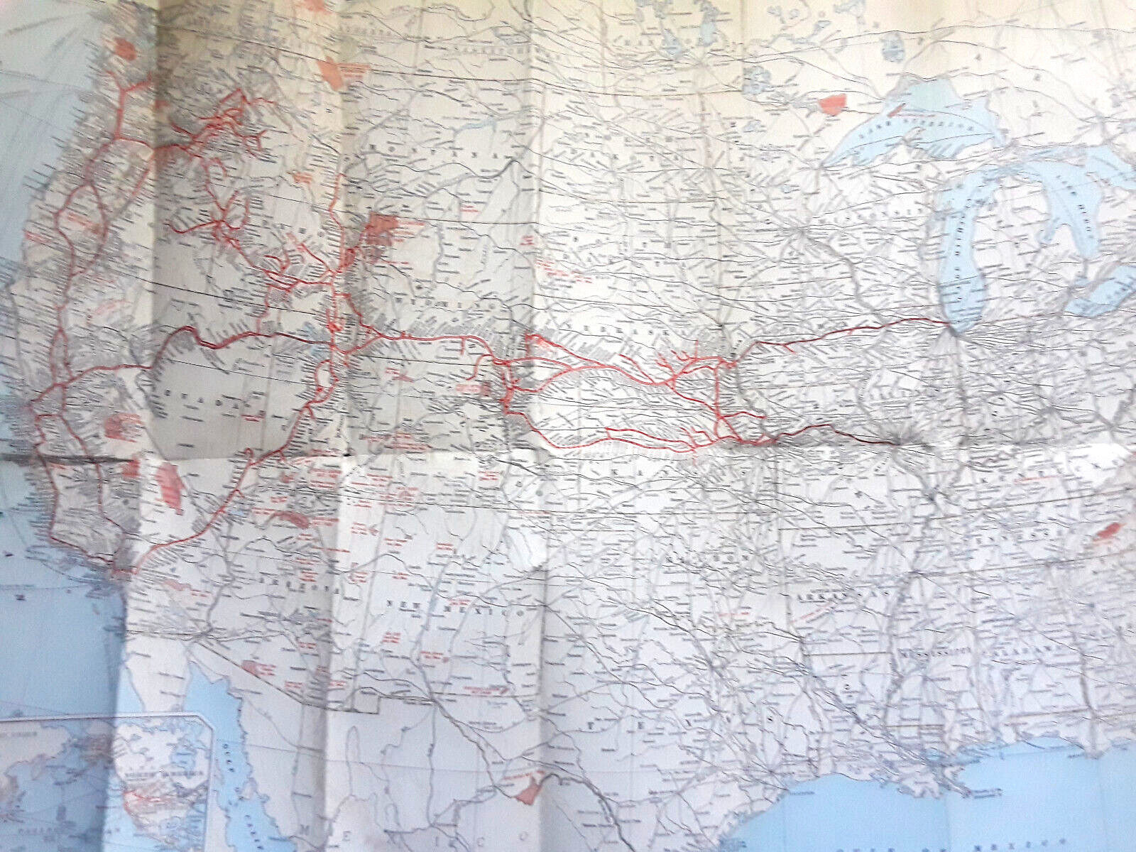 Vintage 1958 Union Pacific Railroad Map of the United States by Rand McNally