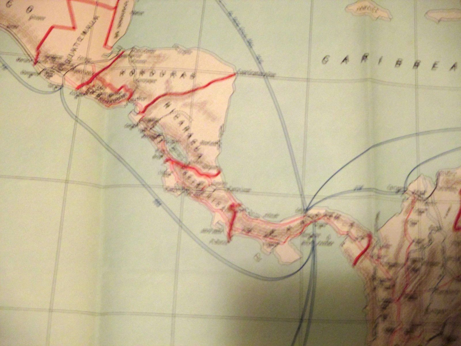 1910- PAN AMERICAN-SOUTH AMERICA- RAILWAY- ROUTE MAP-RAILROAD RIVER-OCEAN-33″