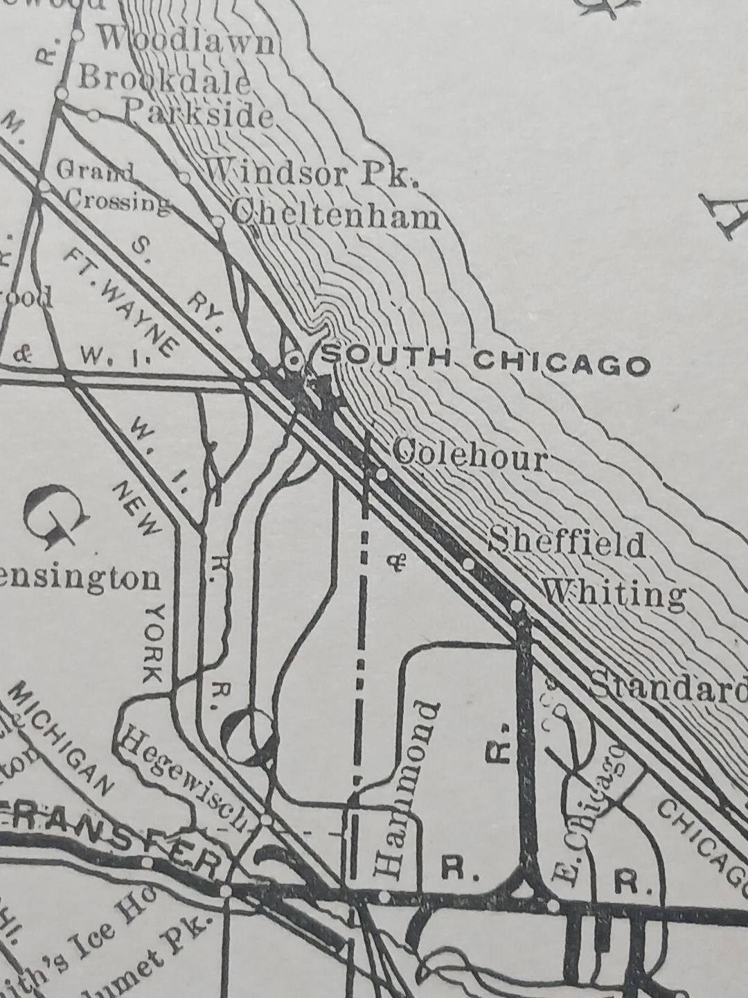 ~1898 Train Route Map CHICAGO TERMINAL TRANSFER RAILROAD Stations Depots Marked
