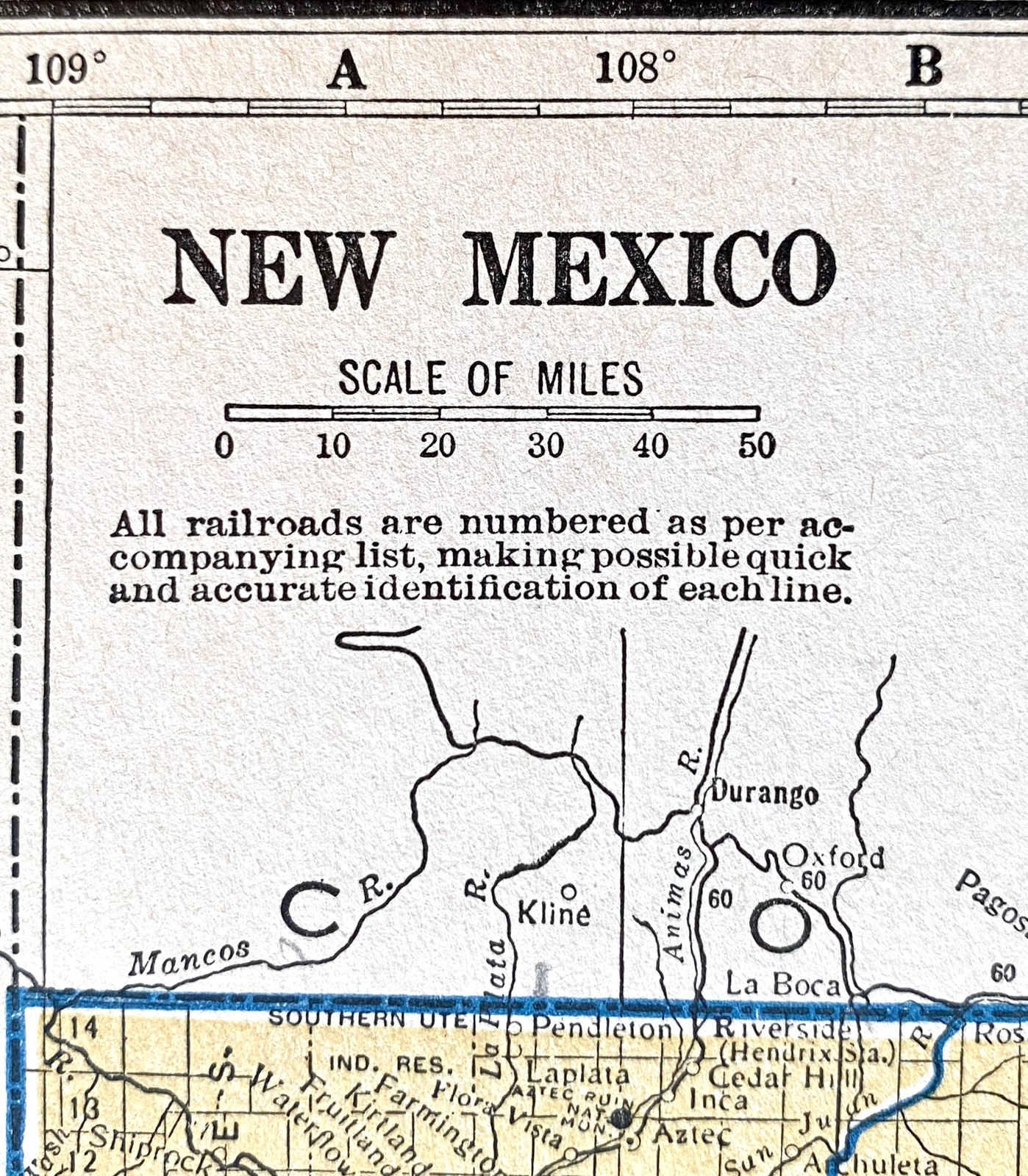 NEW MEXICO & NEW JERSEY c 1935 County & Railroad Maps. Hammond & Co. 9×12″