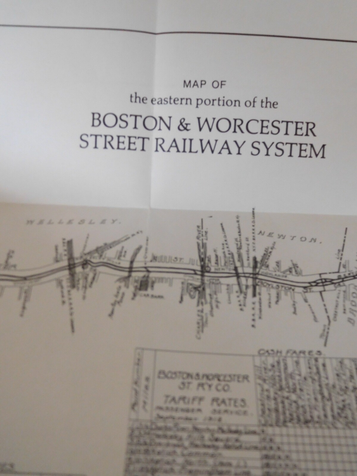 Map Boston & Worcester Street Railway System Reprint