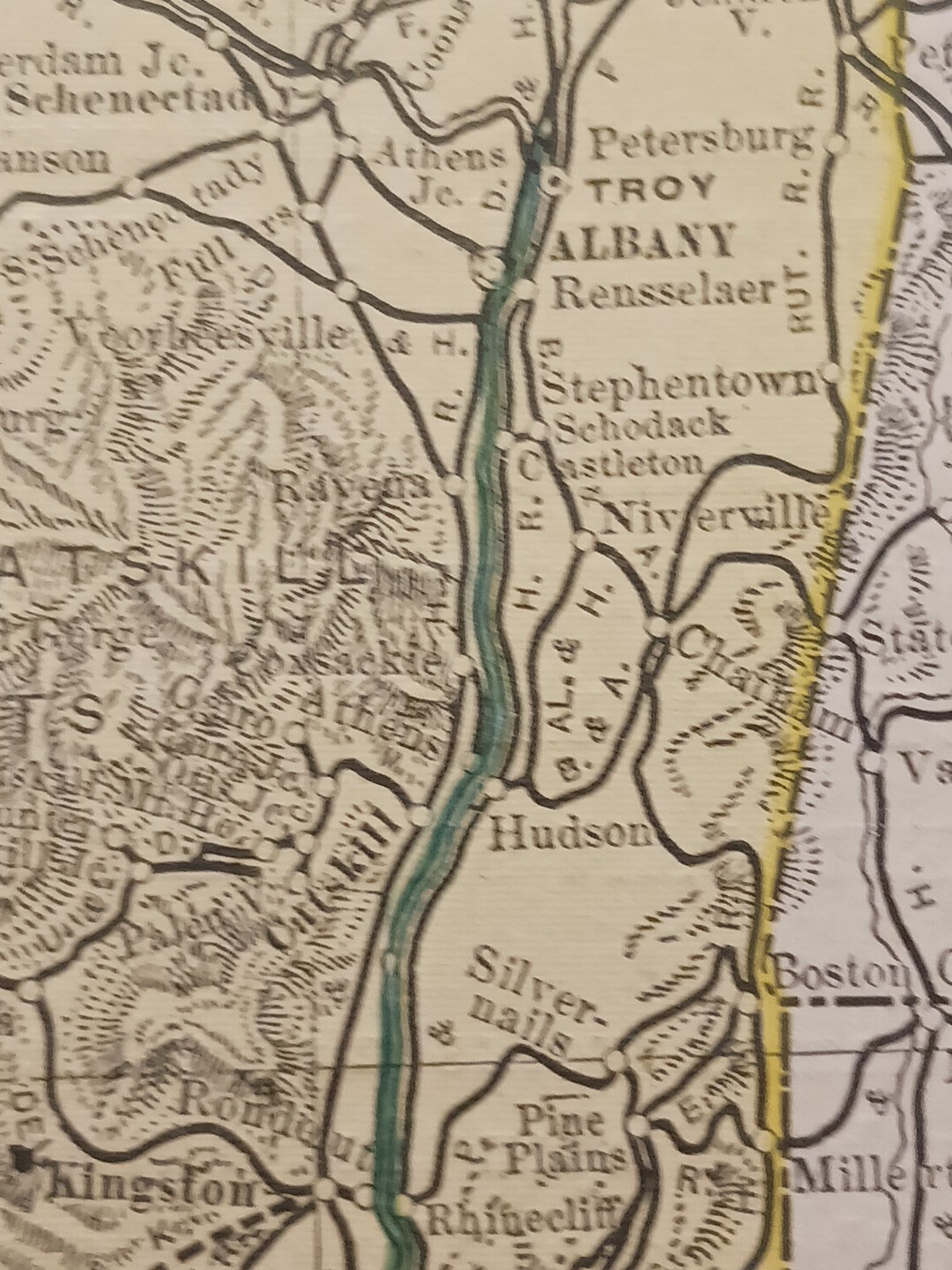 1902 dated Train Route Map NEW YORK All Railroad Lines Stations Towns 11″×9″