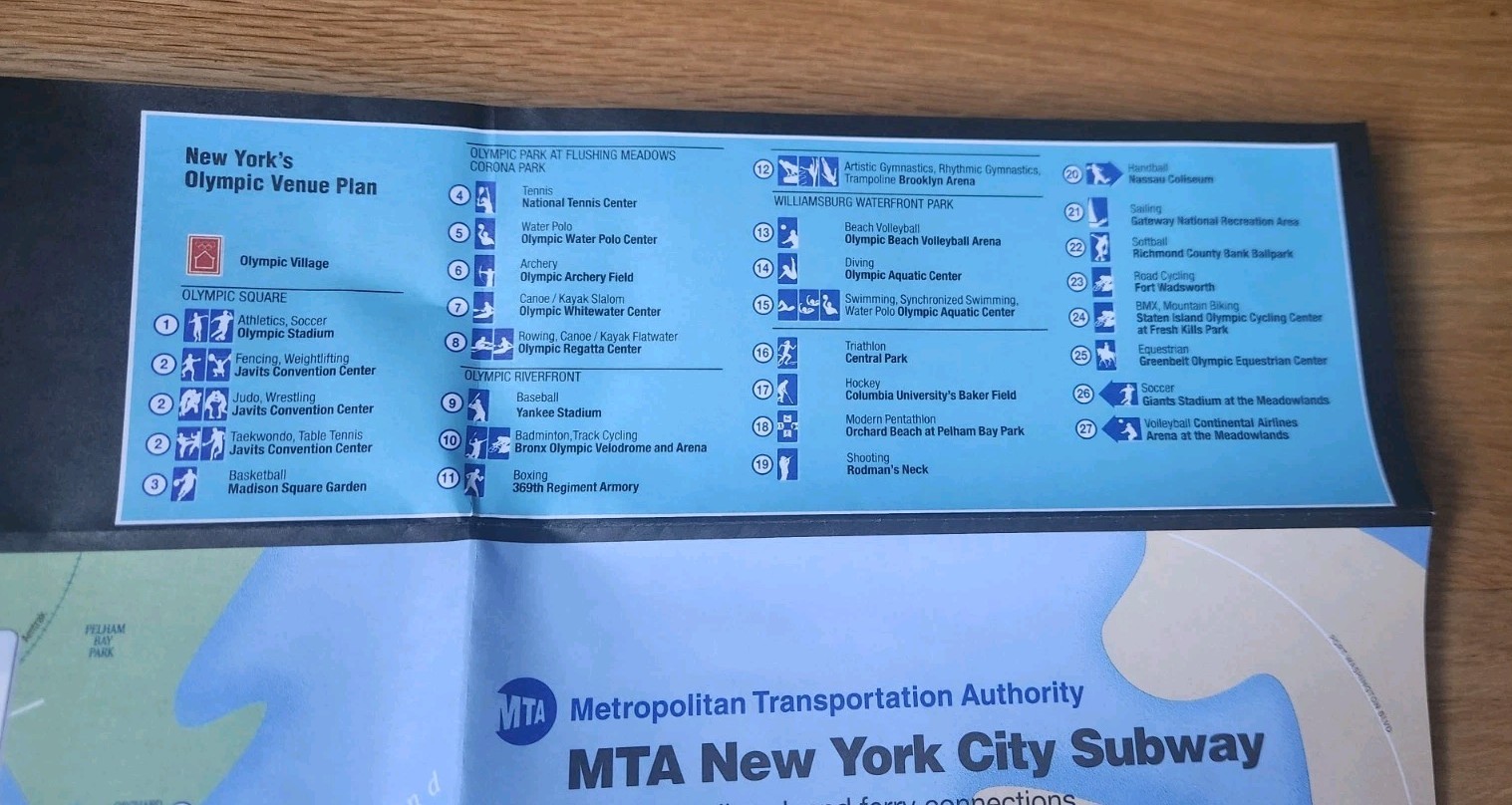 NYC New York City Transit Subway Map Olympic Bid 2005. Mint unused