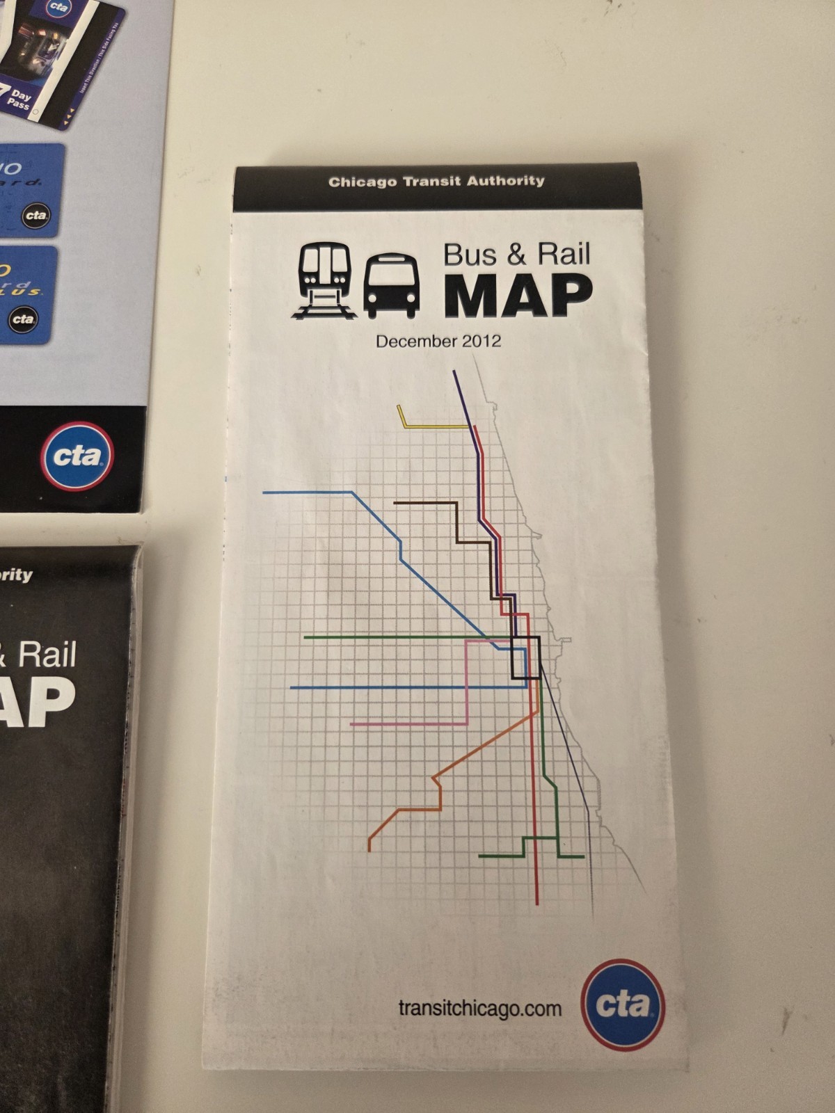 Chicago Transit Authority (CTA) Bus & Rail Maps 2012, 13, 14, 15 +CTA Fares 2013