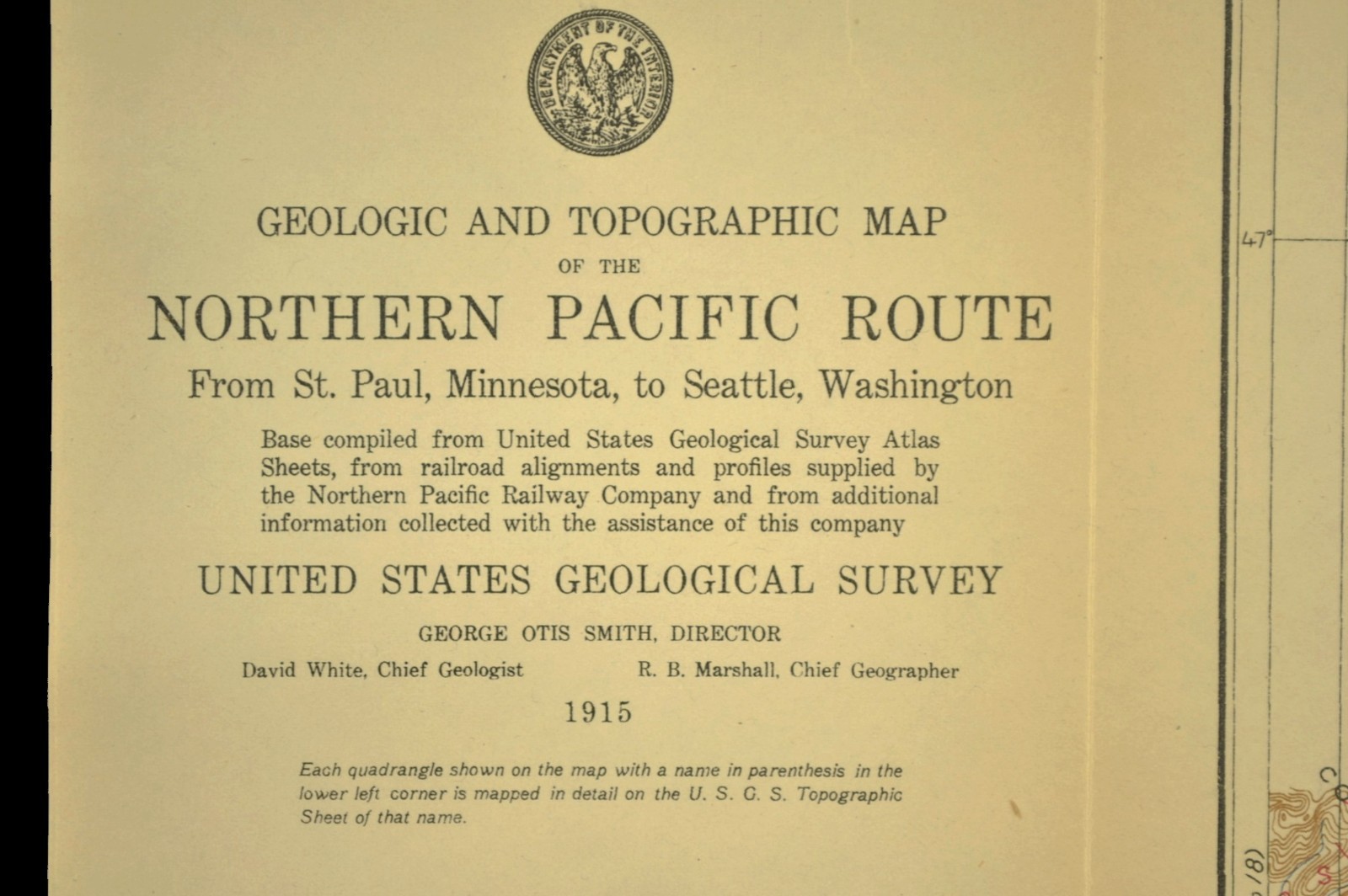 Antique Map of the Northern Pacific Railroad Line Helena Montana Geological