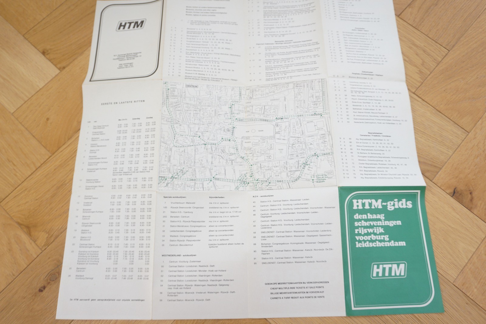 c1970s HTM Netherlands Railway Bus Tram Route Map