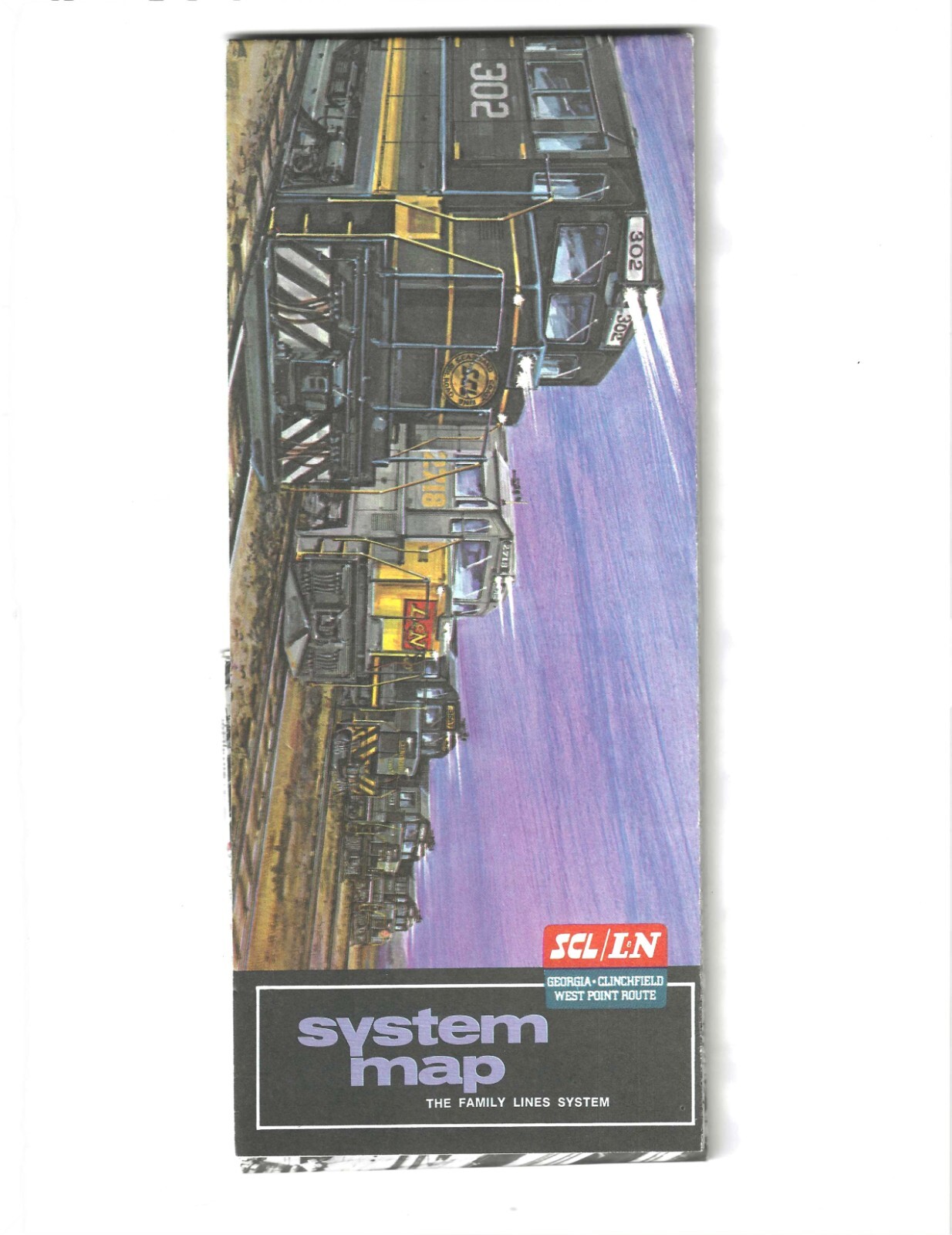 New Never Used 1975 SCL/L&N – Family Lines System Map