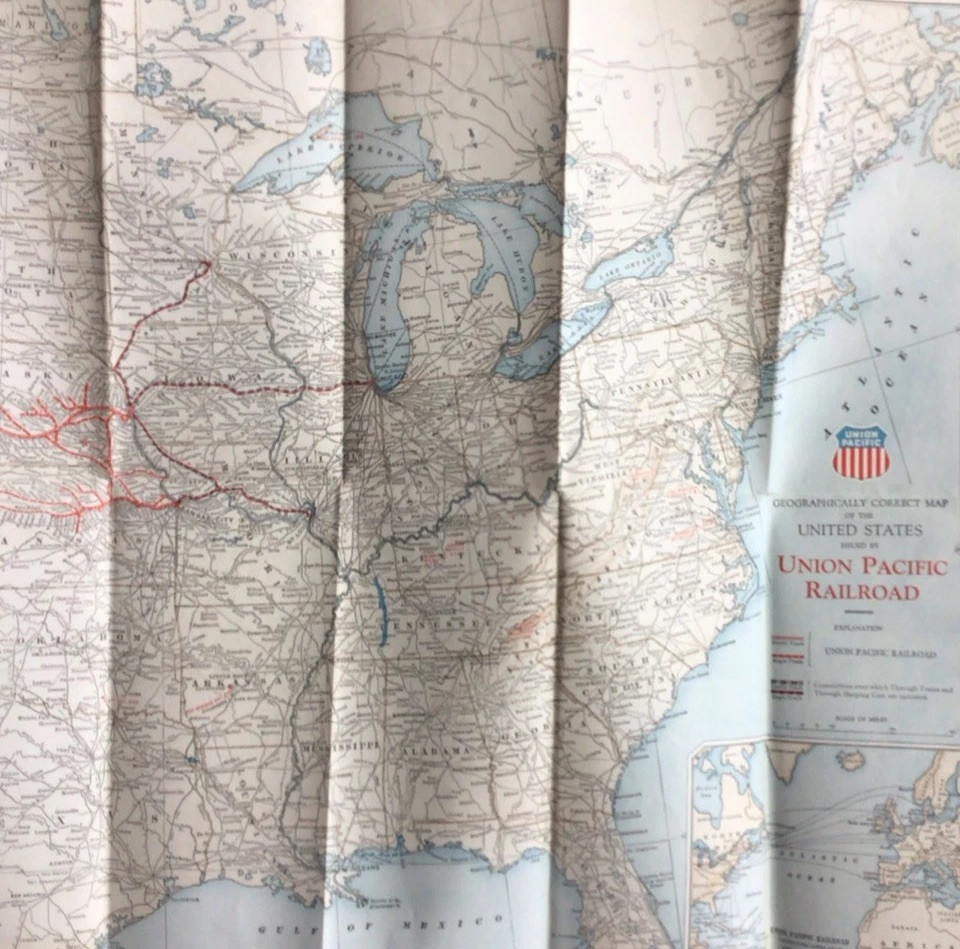 1947 Union Pacific Railroad Map Of The United States #6