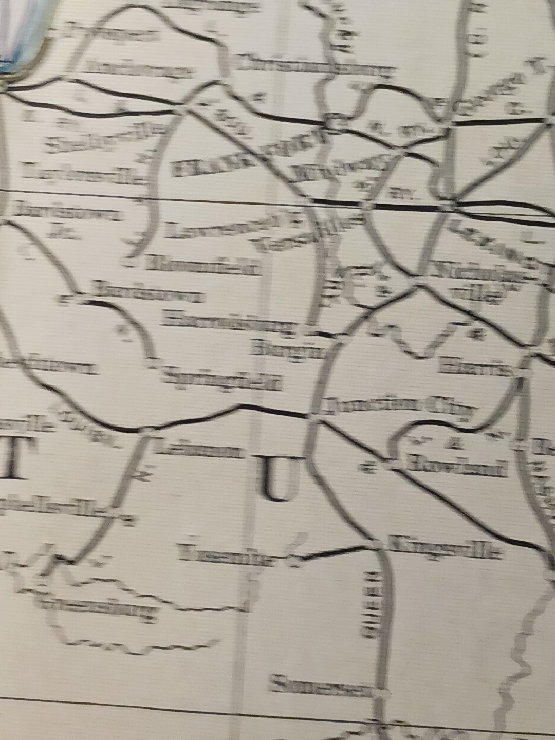 ~1904 vintage Railroad Map TENNESSEE KENTUCKY all Train lines Depots 11″x9″