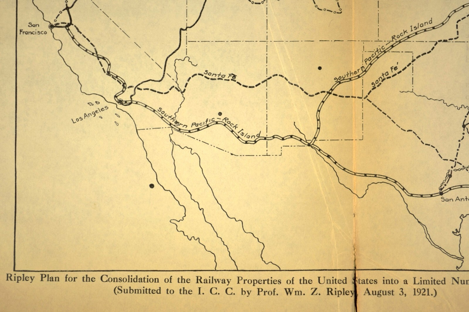 Antique Railroad Map Proposed Consolidated RR Merger Plan Ripley RARE Original