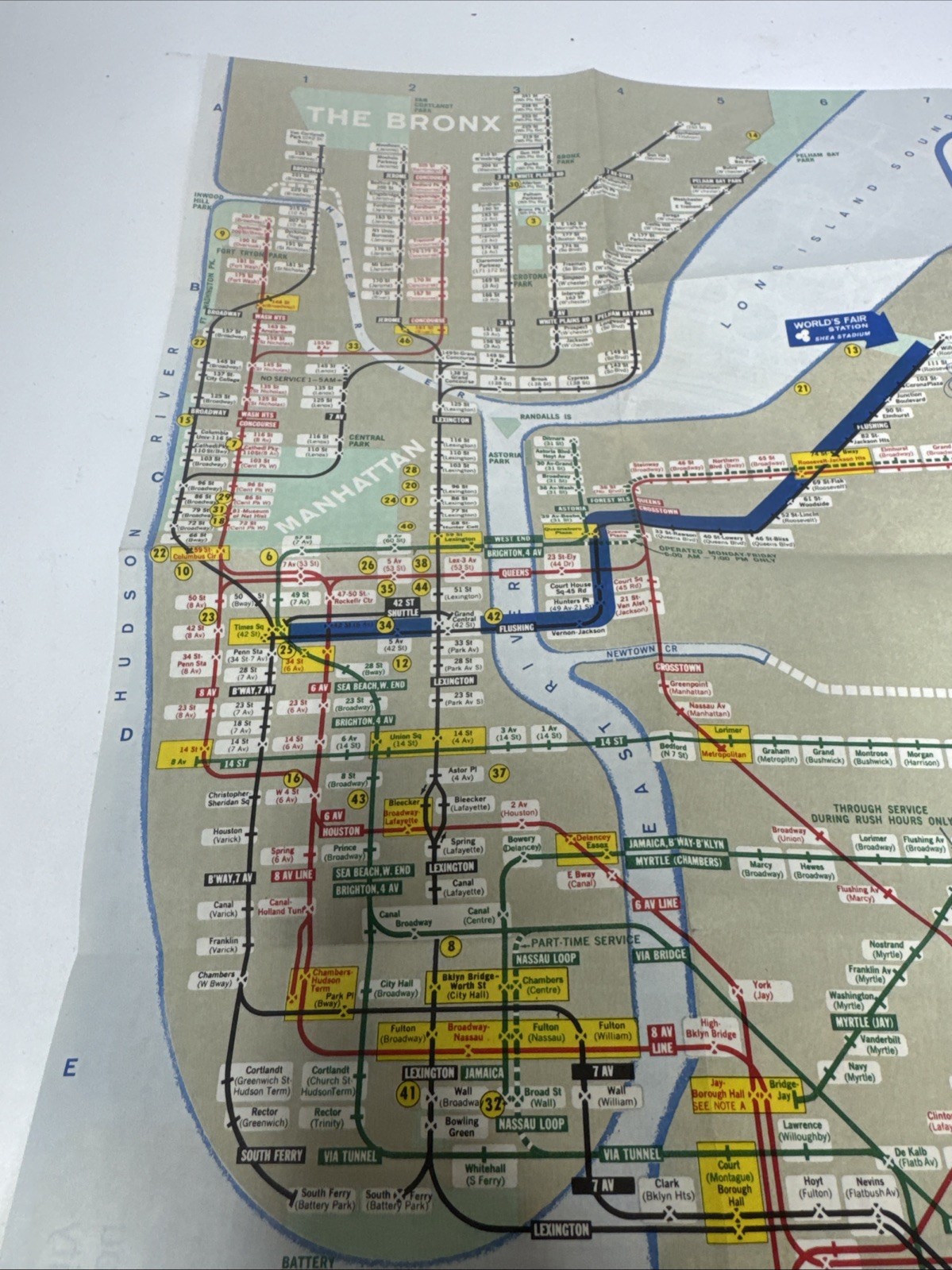1964 NY Worlds Fair Subway Map New York City Transit Authority Vintage Original