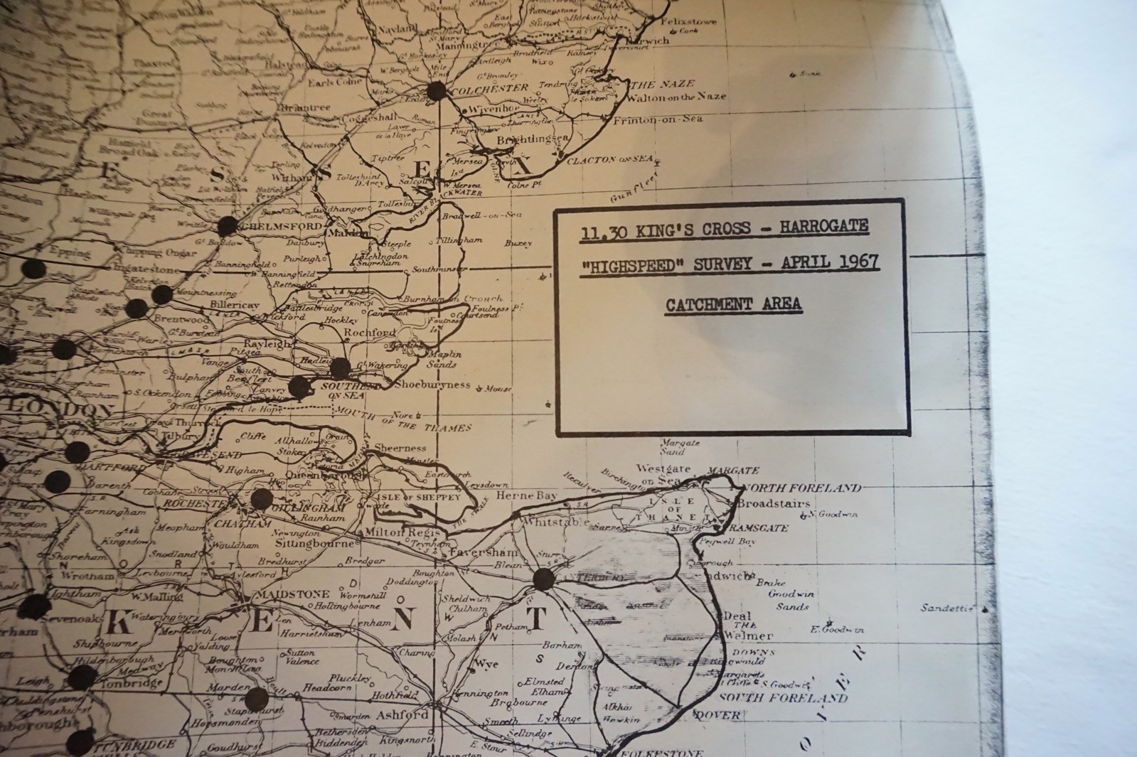 1967 East Coast Main Line Railway Highspeed Services Area Maps