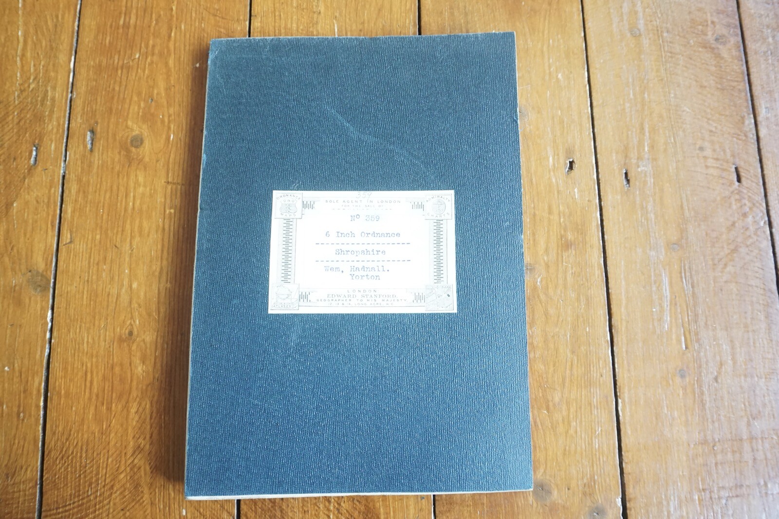 1903 Wem Hadnall Yorton Loppington Shropshire Ordance Railway Linen Map