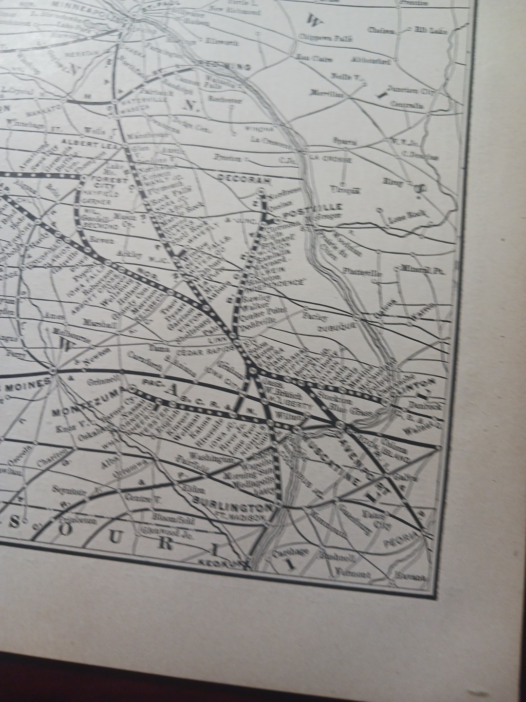 1897 Train Route Map + Report BURLINGTON CEDAR RAPIDS & NORTHERN RAILWAY Iowa RR