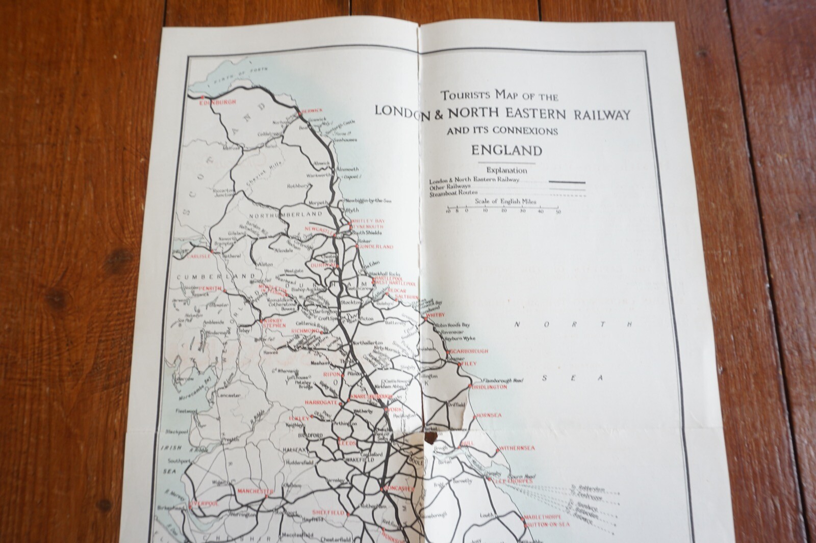 c1930 LNER Tourists Map of England & Scotland Railway Map x2