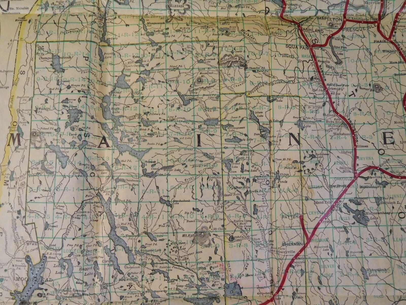 Map Bangor & Aroostook Railroad Company 1931?
