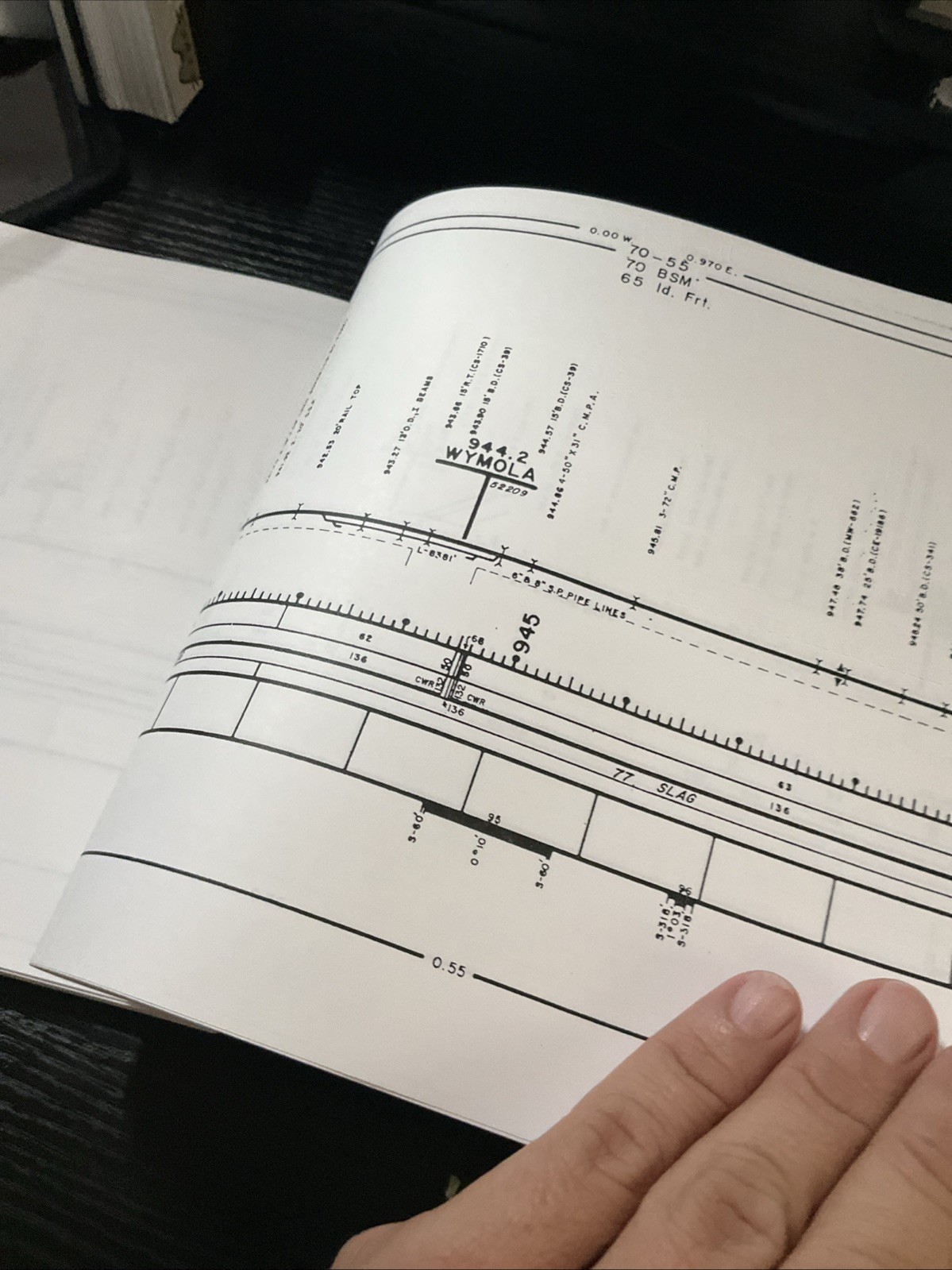 Southern Pacific Railroad 1977 Yuma To Tucson Track Charts Map Copy