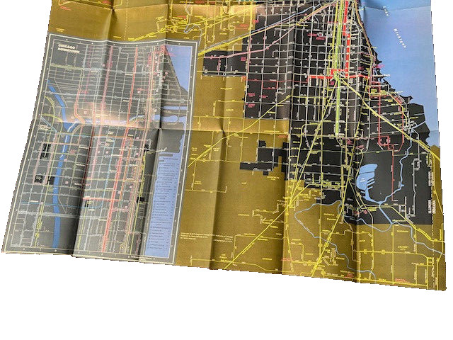 RTA Map of Northeastern Illinois 1977 vintage Chicago train & bus routes