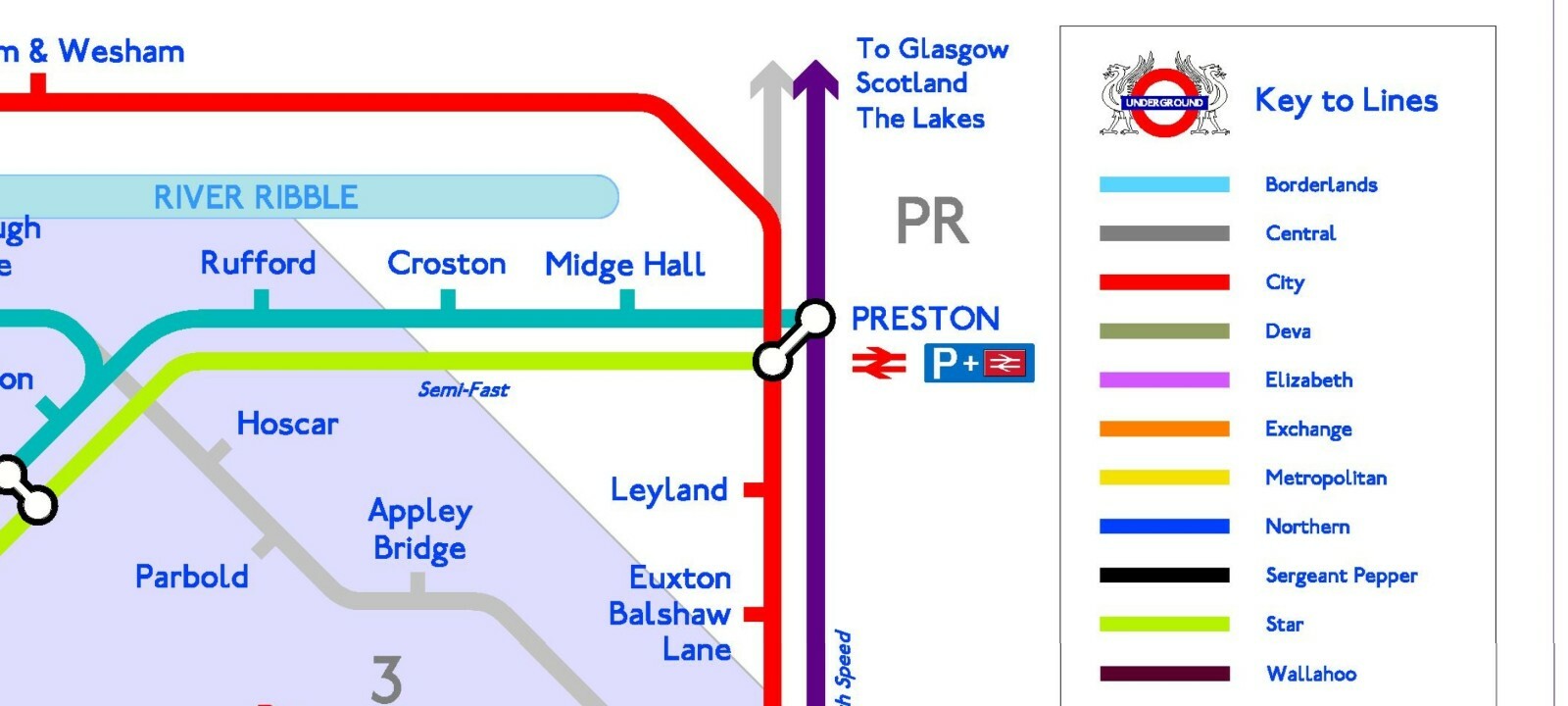 Liverpool Underground Tube Map – Large Artwork Maxi Poster – London Underground