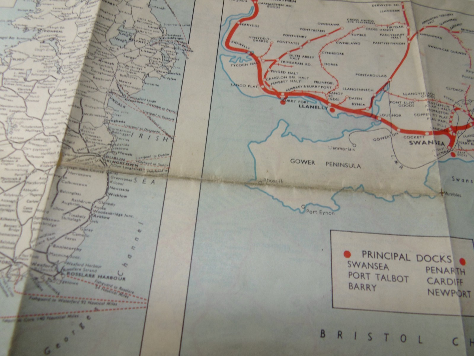 Large Double-Sided Railway Network Map, Western Region, British Railways, c1960s