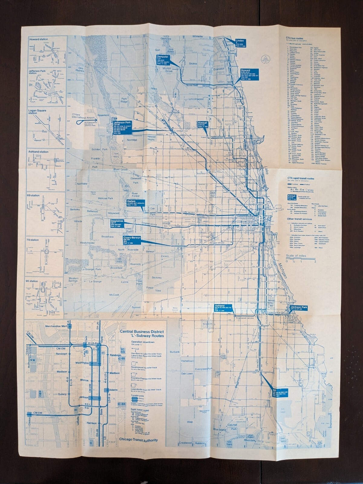Chicago Transit Authority (CTA) Map – October 1970