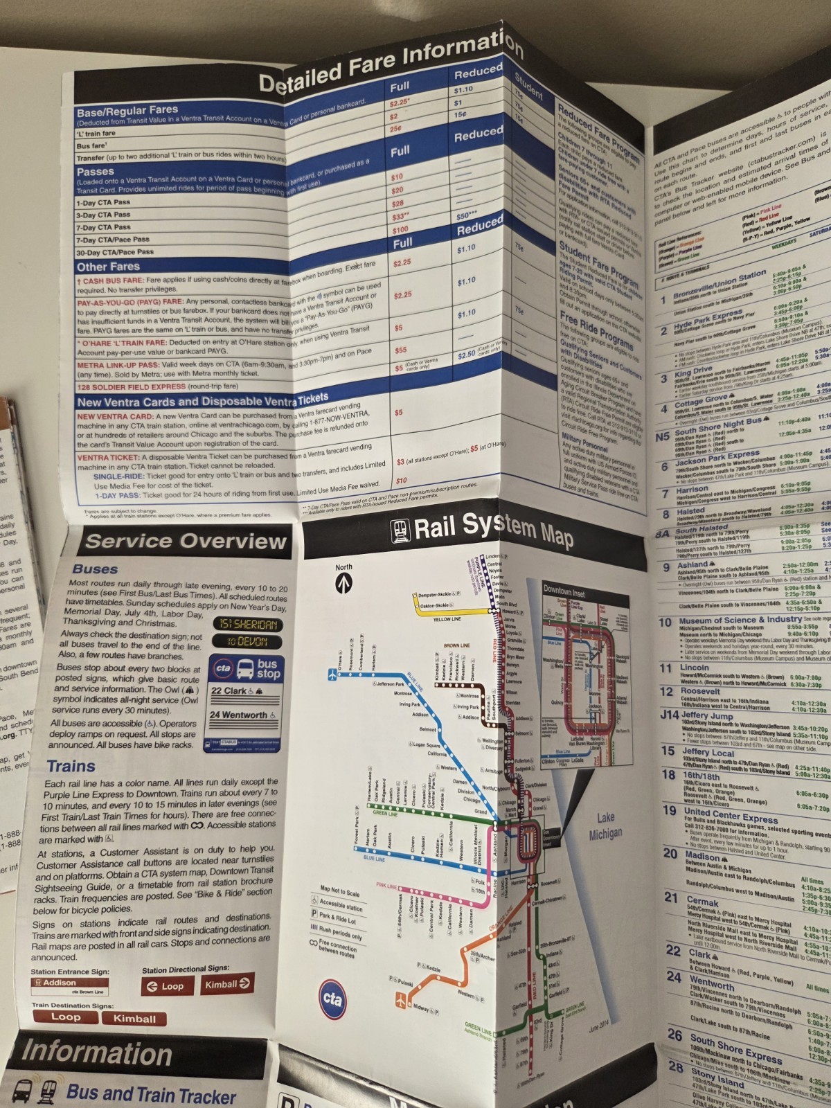 Chicago Transit Authority (CTA) Bus & Rail Maps 2012, 13, 14, 15 +CTA Fares 2013