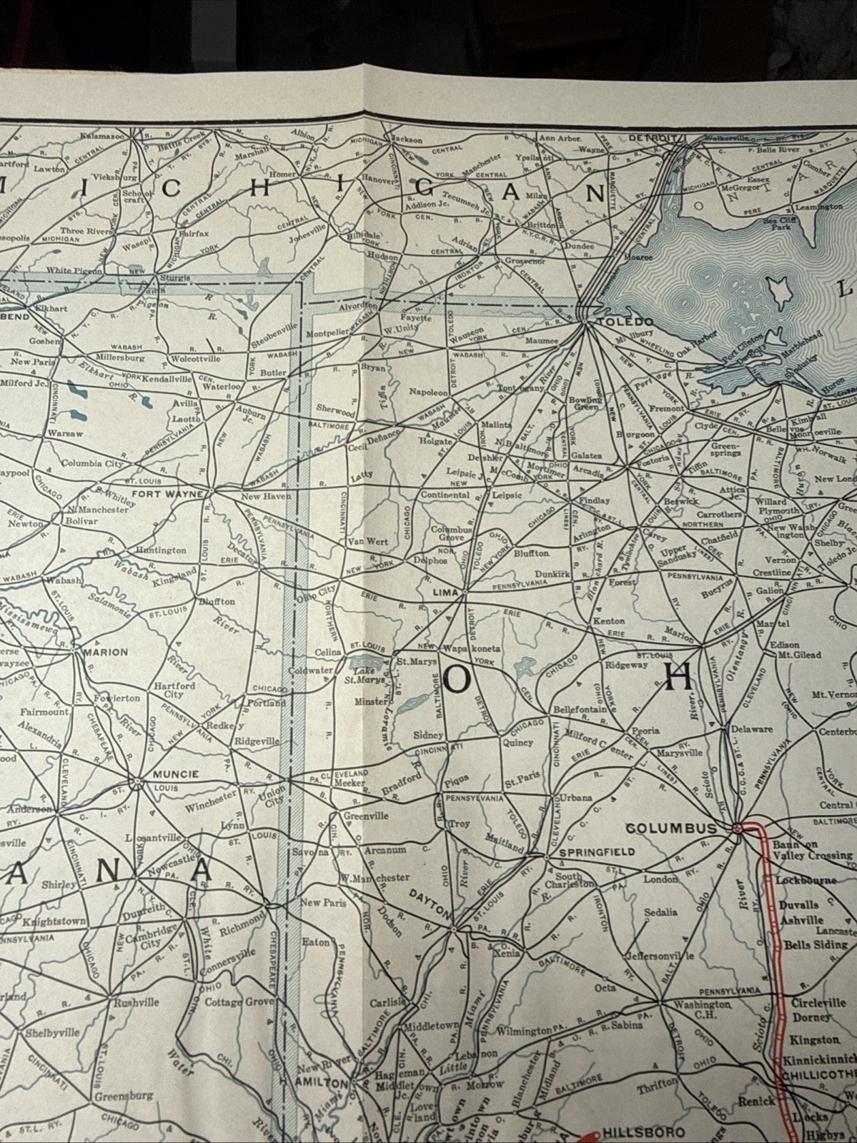 vintage railroad map: 22×32″ NORFOLK & WESTERN Railway 1942