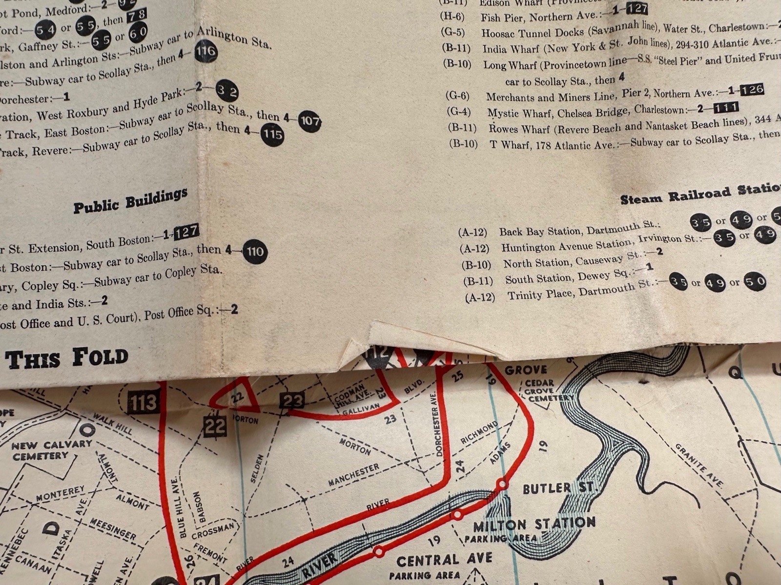 1938 Boston Elevated Railway System Route Map No. 3 Complete Folding Transit Map