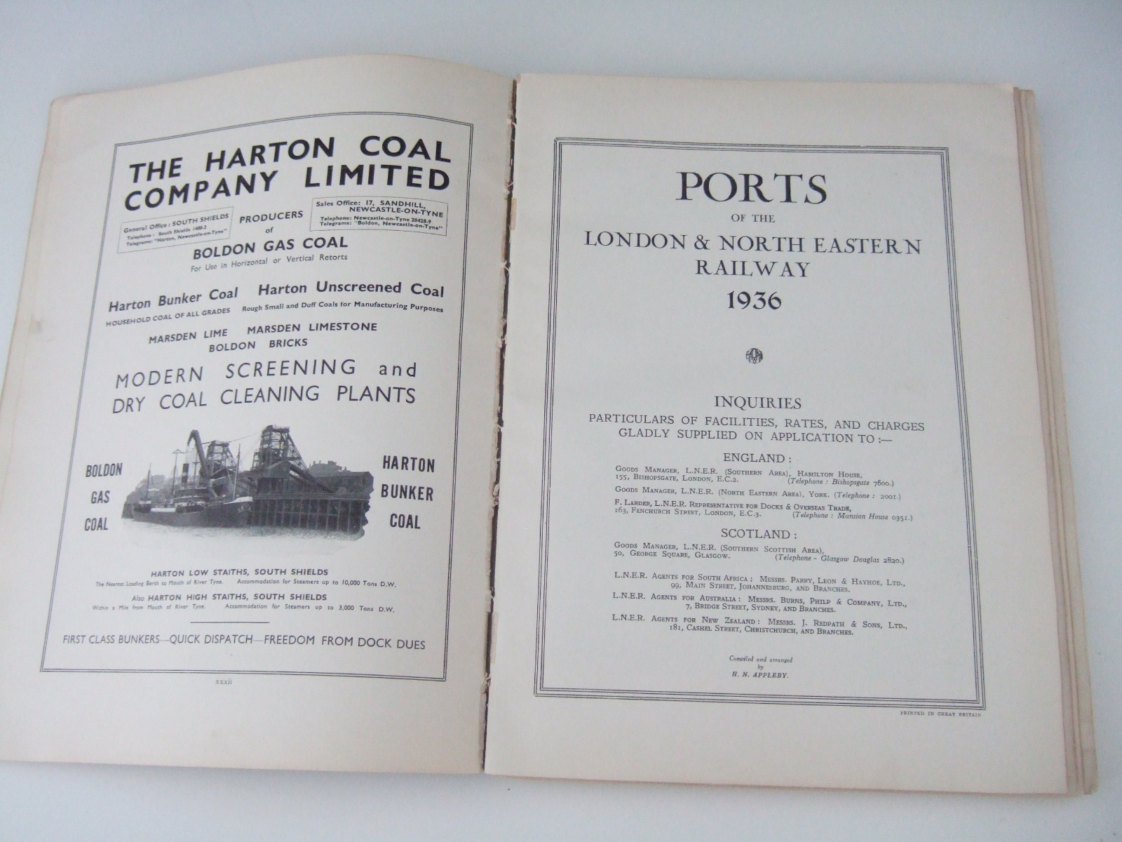 1936 Ports of the LNER Book. 11 Fold-Out Dock Plans. Dock Info, Steamer Services