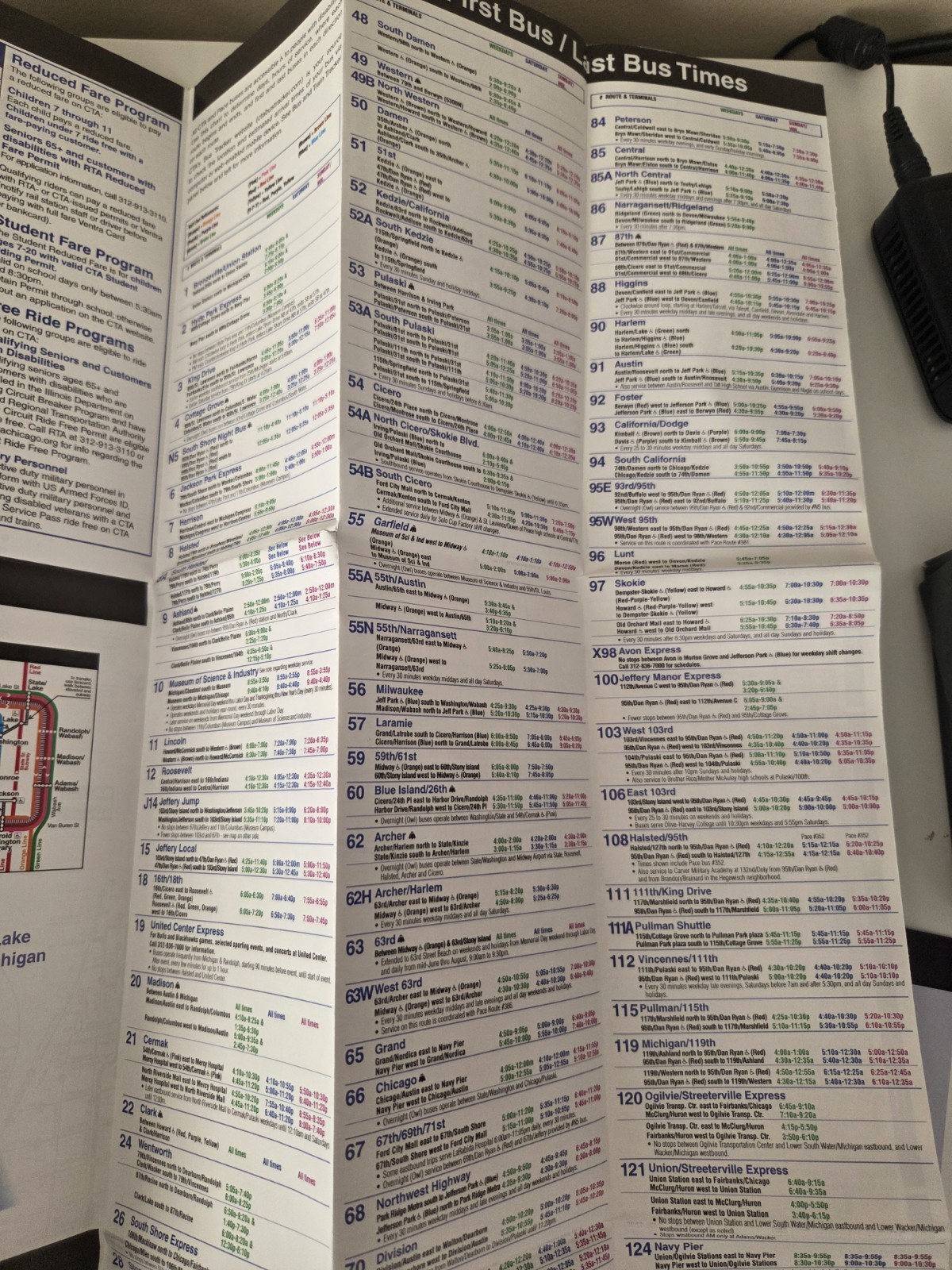 Chicago Transit Authority (CTA) Bus & Rail Maps 2012, 13, 14, 15 +CTA Fares 2013