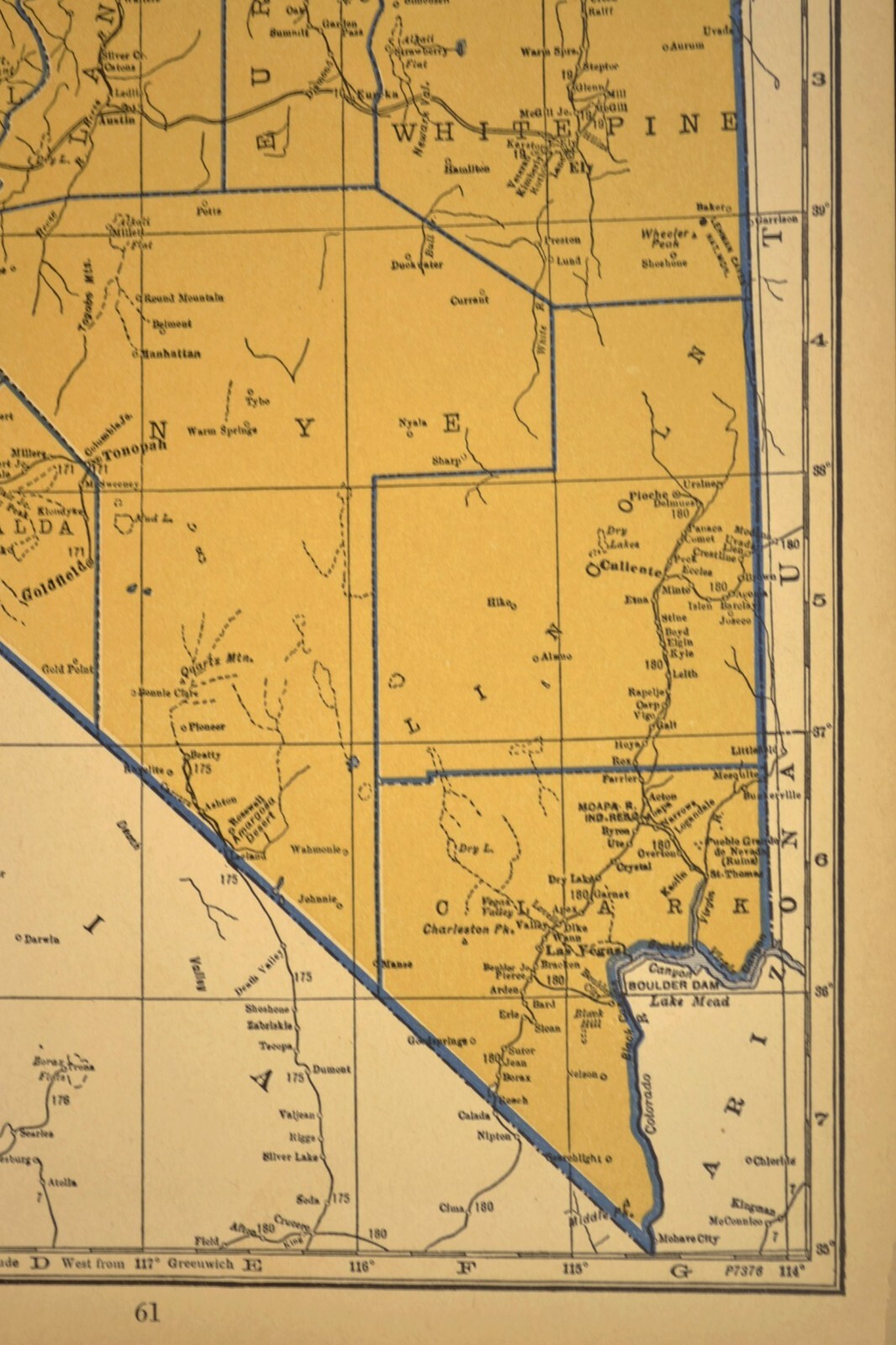 ca1939 NEVADA Railroad Map Depot Towns SP RR Historic Original Atlas Map