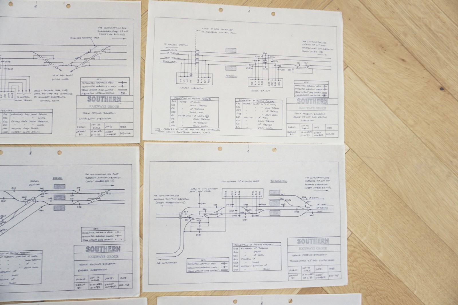 1960s Reprint Railway Track Plan Map Southern Region x9 Ref C