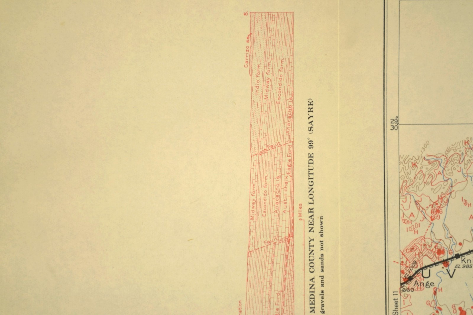 Southern Pacific RR Map Hondo Texas Medina County Castroville Devine Lytle