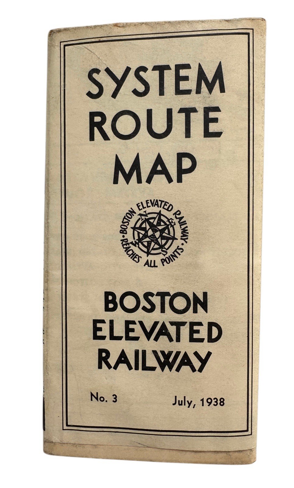 1938 Boston Elevated Railway System Route Map No. 3 Complete Folding Transit Map