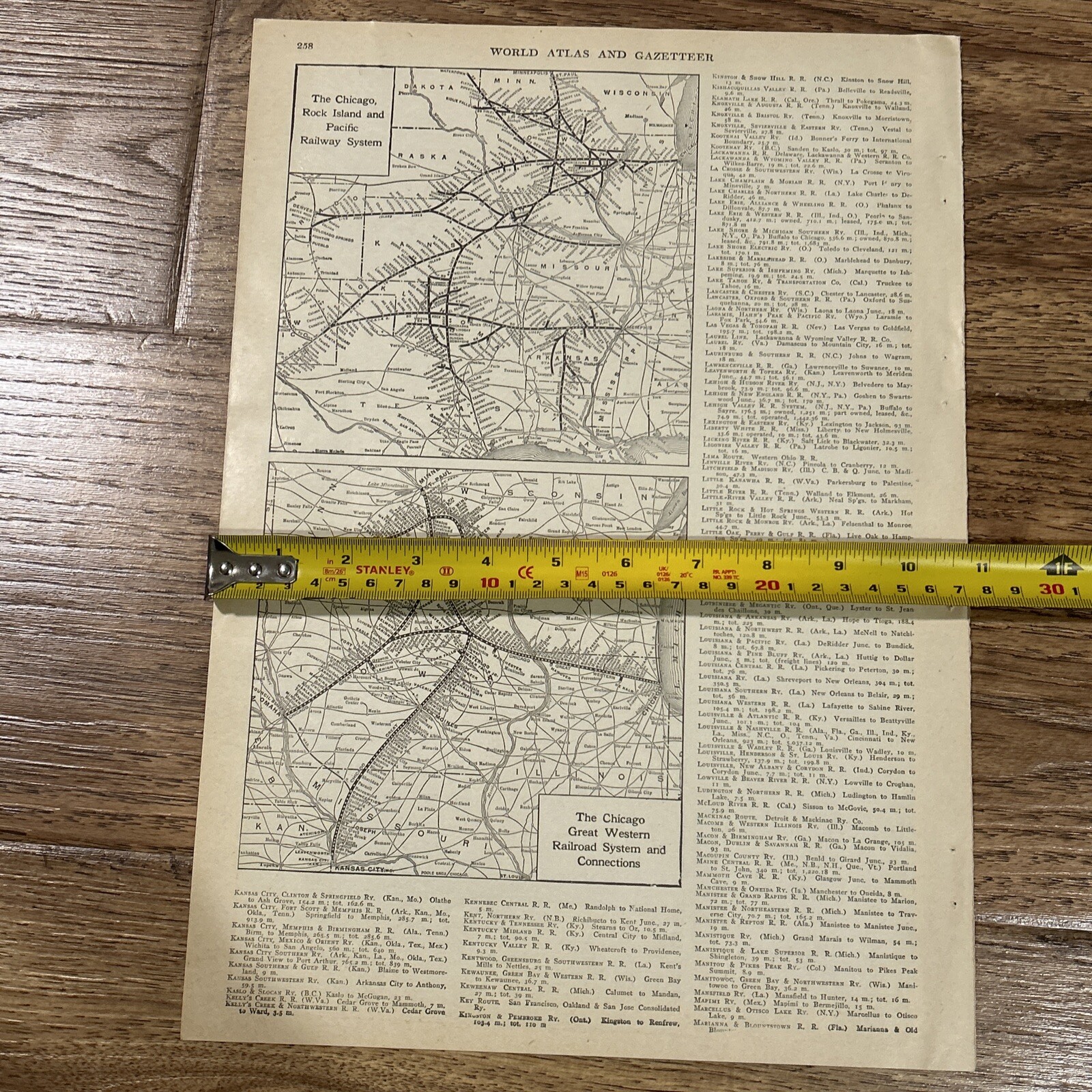 1922 Map The Chicago Great Western & Chicago Rock Island Railway 15”x11”