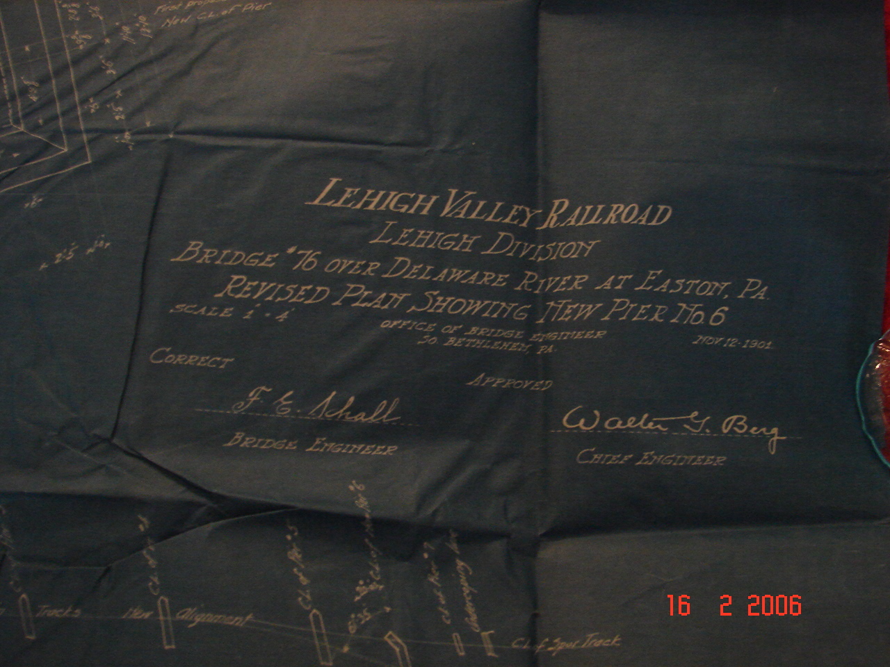 LVRR – Revised Plan New Pier #6 Bridge #76 over Delaware River Easton, Pa 1901