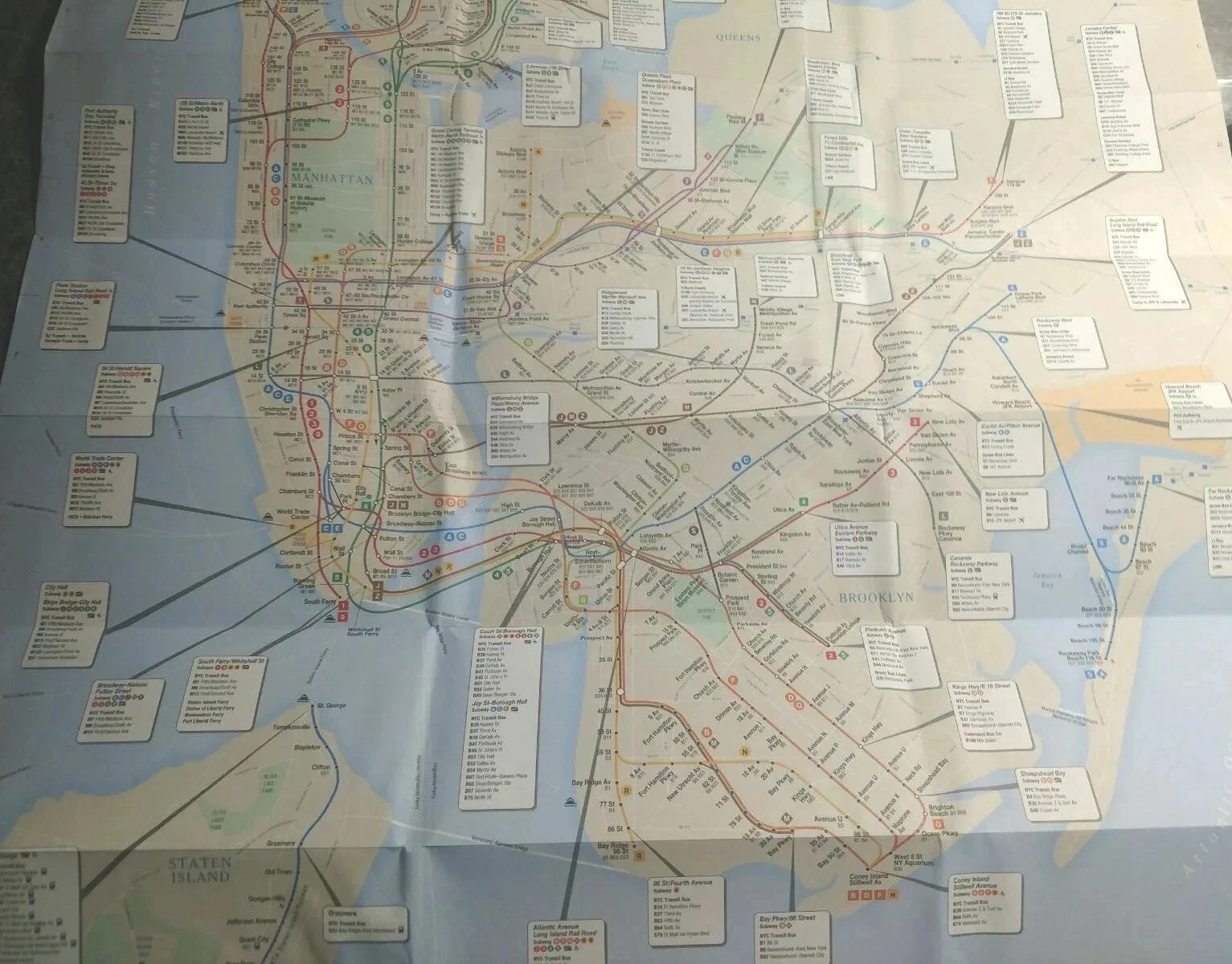 RARE Vintage MTA Regional Transit Guide Map NYC New York City LIRR Railroad SIRT