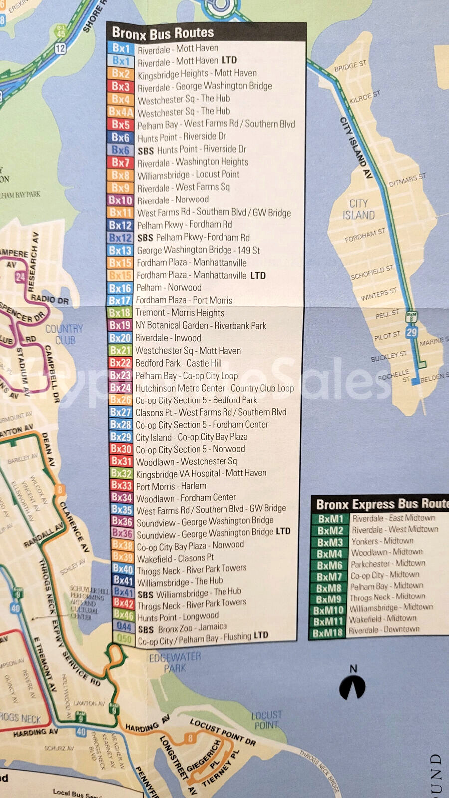 Full Size New York City MTA Transit NY BRONX Bus Route Map Latest Version