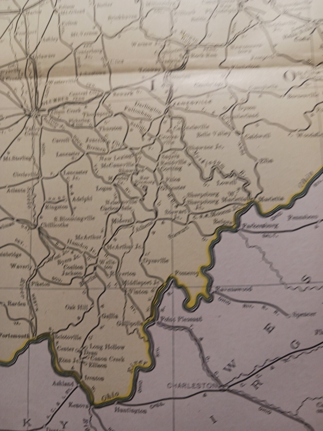 1902 Train Route Map OHIO All Railroad Lines Stations Towns 11×9″ Dated ORIGINAL