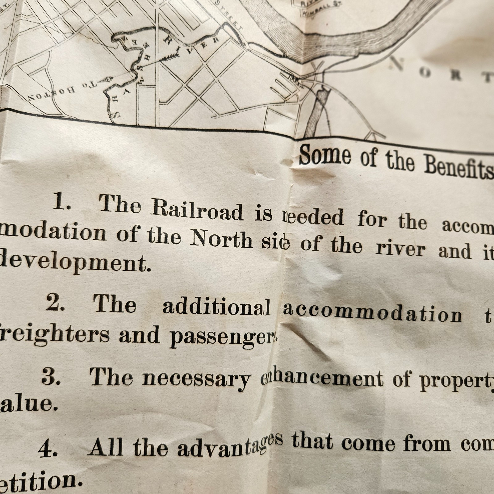 Original 1891 Map Proposed Haverhill & Lawrence MA Railroad