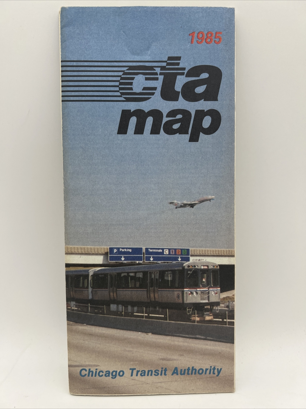 1985 CHICAGO TRANSIT AUTHORITY CTA ROUTE MAP Train L Subway Bus OHARE TERMINAL