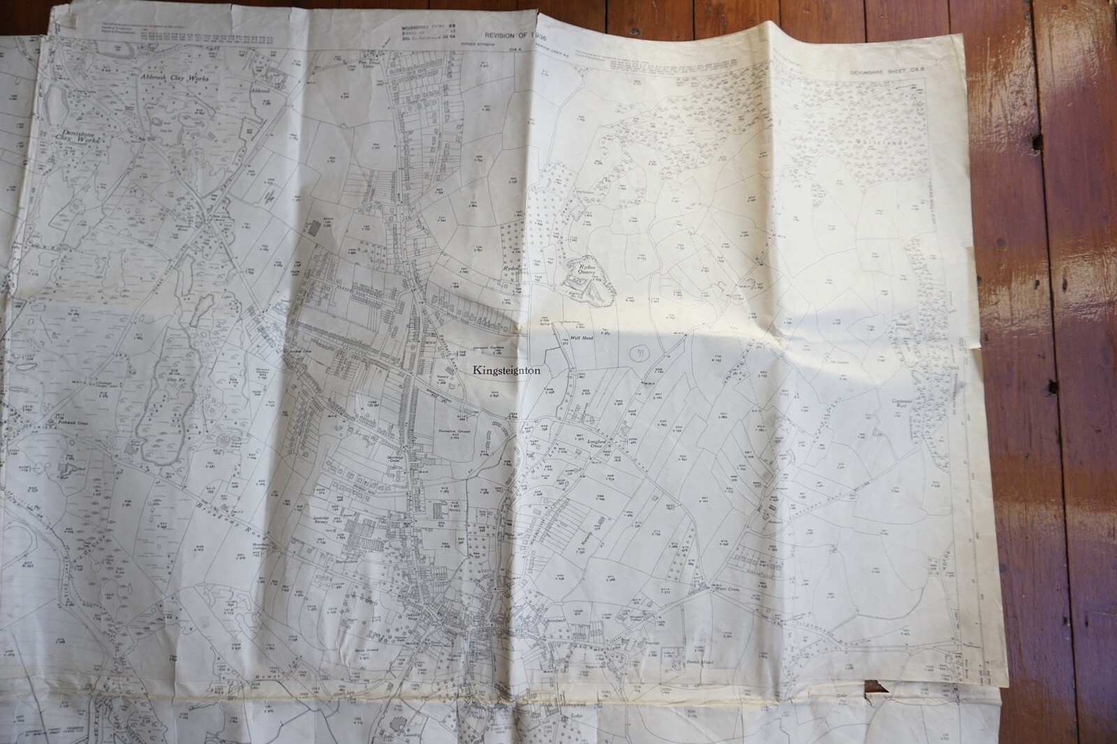 1936 Newton Abbot GWR Kingsteignton Highweek Railway OS Railway Map