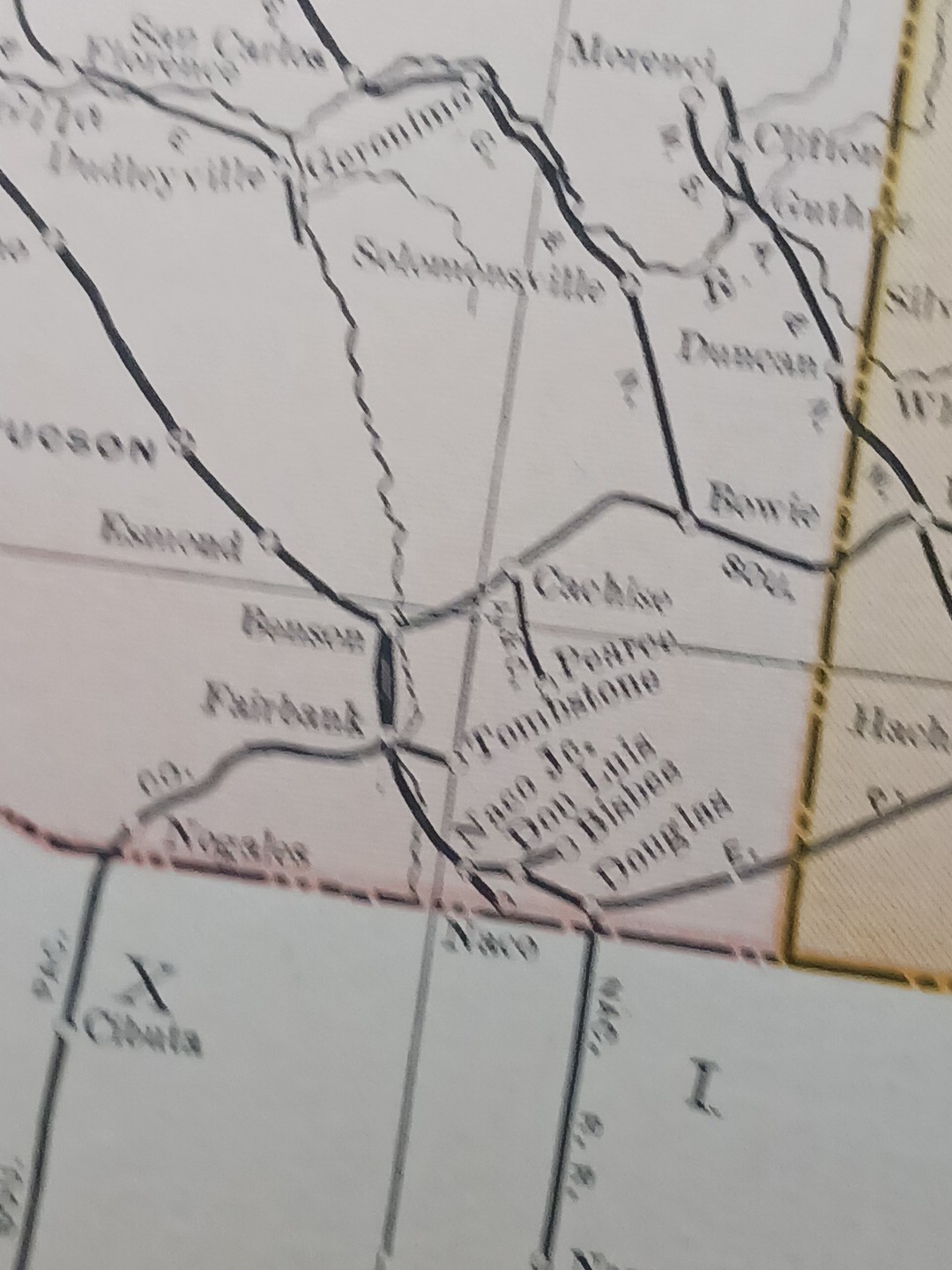~1906 Train Route Map COLORADO Utah ARIZONA New Mexico all Railroad Lines 11×9″