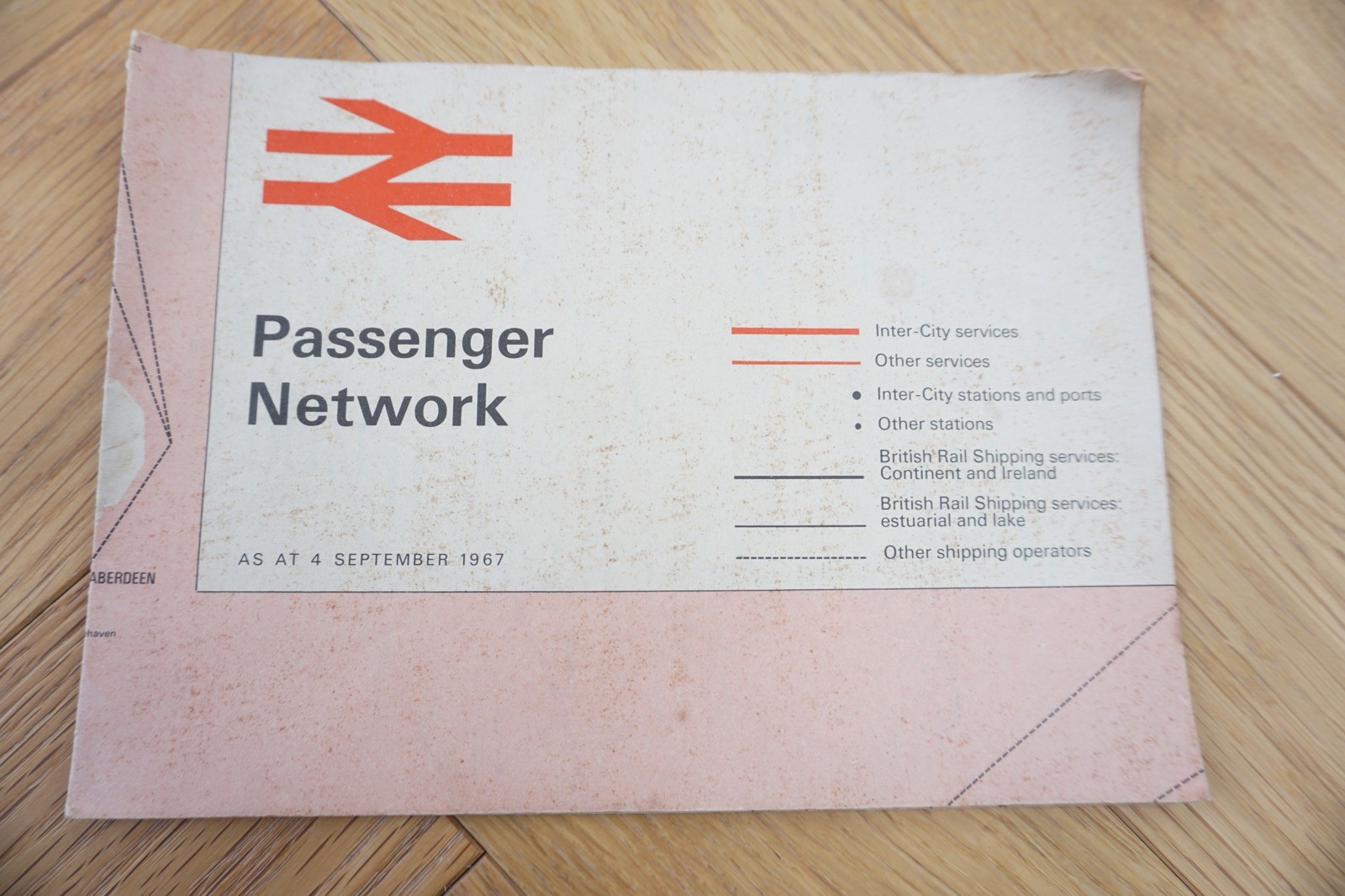 Sept 1967 British Rail Passenger Network Railway Map Southern Region