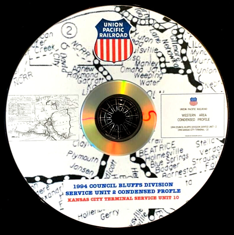 Union Pacific 1994 Council Bluffs Div SU- 7 Condensed Profile PDF Pages on DVD