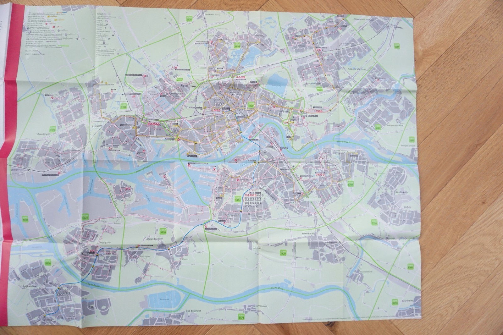 1990 RET Holland Netherlands Bus Tram Railway Route Map