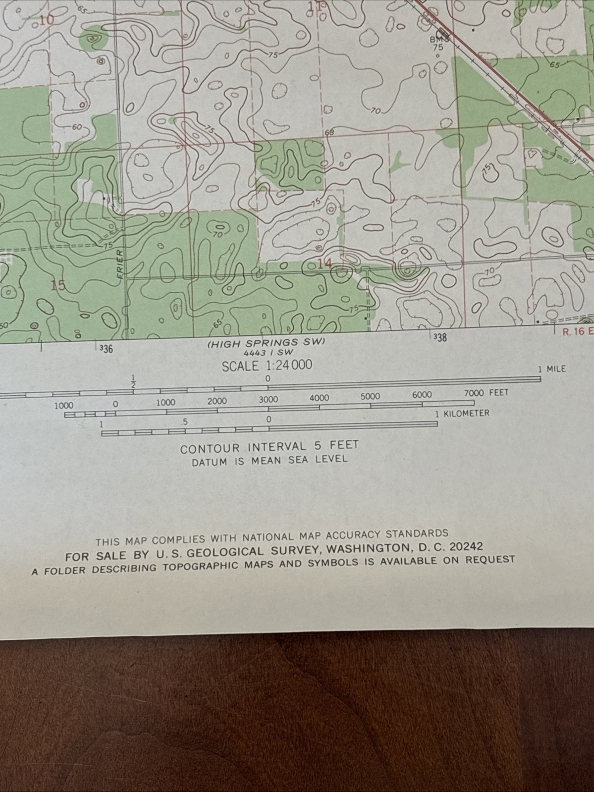 Vintage 1969 Fort White Florida US Geological Survey Map Seaboard Railway